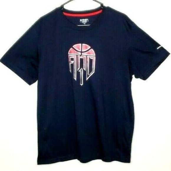 AND1 T Shirt Mens L Black Logo Red Pullover Tee Casual Size Large - Picture 1 of 6
